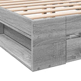Bed Frame with Drawers without Mattress Grey Sonoma 150x200 cm King Size 3280746