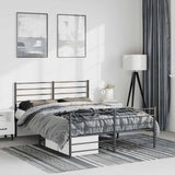 Metal Bed Frame without Mattress with Footboard Black 135x190cm 352336