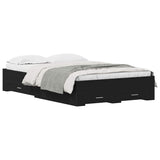 Bed Frame with Drawers Black oak 120 x 190 cm Engineered wood 3333980
