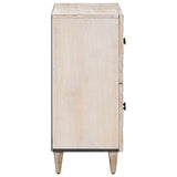 Sideboard with Storage White 60 x 33.5 x 75 cm Solid Mango Wood 4018394