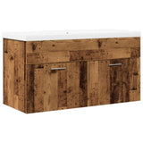 Bathroom Sink Cabinet with Built-in Basin Old Wood 3328585