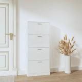 Shoe Cabinet High Gloss White 59x17x150 cm Engineered Wood 342522