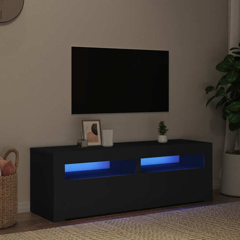 TV Cabinet with LED Lights Black 120x35x40 cm 804356