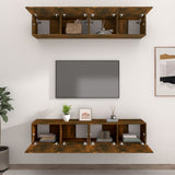 TV Cabinets 4 pcs Smoked Oak 80x30x30 cm Engineered Wood 3114187