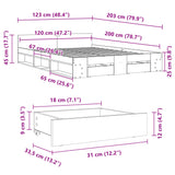 Bed Frame with Drawers without Mattress White 120x200 cm 3280755