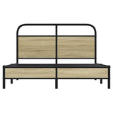 Bed Frame without Mattress 135x190 cm Double Sonoma Oak Engineered Wood 4100409