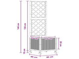 Garden Planter with Trellis&Wheels Light Grey 40 x 40 x 146 cm 3422922