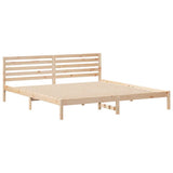 Bed Frame with Headboard Brown 180 x 220 cm Solid Pine Wood 872338