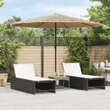 Garden Parasol with LEDs and Steel Pole Brown 324x324x247 cm 4005122