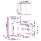ZNTS 3 Piece Bathroom Furniture Set Brown Oak Engineered Wood 3300969