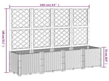 Garden Planter with Trellis Light Grey 160x40x140 cm PP 367872