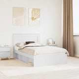 Bed Frame with Headboard White 120 x 200 cm Solid Pine Wood 3410112