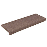 Stair Mats 15 pcs 65x21x4 cm Brown Rectangular Edge 326196