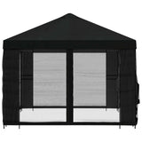 Gazebo with Sidewalls 4 x 3 m Black Polyester and Steel 190 gsm 900394