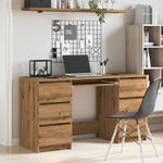 ZNTS Writing Desk Artisan Oak 140x50x77 cm Engineered Wood 855961