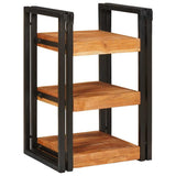 Bedside Table Brown and Black 38 x 33 x 58 cm Solid Wood Acacia 4016734