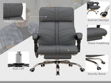 High Back Vibration Massage Office Chair, Heated Reclining PU Leather Computer Chair with Footrest, T3398P343619
