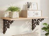Wall Shelf Brackets 12 pcs Antique Brown 9.5 x 9.5 x 3 cm Steel 42038811