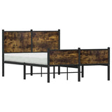 Metal Bed Frame without Mattress Smoked Oak 120x200 cm 4007848
