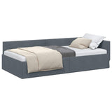 Corner Bed Frame Dark Grey 100 cm x 200 cm Velvet 42016092