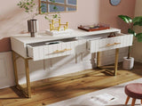 Dressing Table With 2 Drawers 75 Cm High ,Chest Drawers Bedroom Highboard White Sideboard Chest WF319173AAW