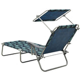 Outdoor Sunbed Leaf print Steel frame One size Foldable 310338