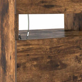 TV Cabinet with LED Lights Smoked Oak 90x35x40 cm 815675