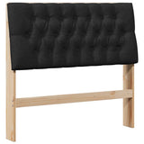 Upholstered Headboard Black 100 cm Solid Pine Wood 879356