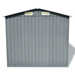ZNTS Garden Storage Shed Grey Metal 204x132x186 cm 42983