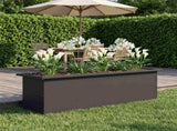 Garden Planter with LED Black 30 x 100 x 30 cm Steel 8008112
