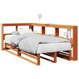 Bookcase Bed without Mattress Wax Brown 90x200cm Solid Wood Pine 3324510