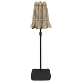 Double-Head Garden Parasol Taupe 316x145 cm 362964