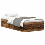 Bed Frame without Mattress Old Wood 90x200cm Engineered Wood 3328814