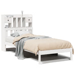 ZNTS Bookcase Bed without Mattress White 100x200 cm Solid Wood Pine 3322338