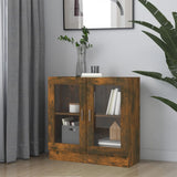 Vitrine Cabinet Smoked Oak 82.5x30.5x80 cm Engineered Wood 815615