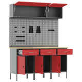 Work Cabinet Set with Drawer with Storage Manual 8 pcs Red 3321433