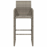 Garden Bar Stools 2 pcs Grey Poly Rattan 368704
