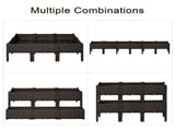Set of 6 26L Garden Raised Bed Elevated Patio Flower Plant Planter Box PP Vegetables Planting T3398P322073