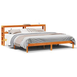 Bed Frame with Headboard without Mattress Wax Brown 180x200 cm 3305743