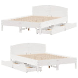 Bed Frame without Mattress White 120x200 cm Solid Wood Pine 3301831