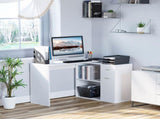 L-Shaped Desk, Corner Computer Desk, Adjustable Study Table with Storage Shelf, Drawer and Cabinet, T3398P329832