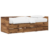 Bed Frame with Storage Old Wood 80 x 200 cm Engineered Wood 3429632