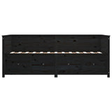 Day Bed without Mattress Black 90x200 cm Solid Wood Pine 820905