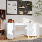 Desk White 140x50x75 cm Engineered Wood 812762