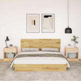 Bed Frame with Headboard without Mattress 140x190 cm Solid Wood Oak 3315744