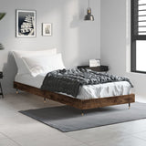 Bed Frame without Mattress Smoked Oak 75x190 cm Small Single Engineered Wood 832210