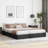 Storage Bed with Mattress Black 160 x 200 cm Faux leather 3369953