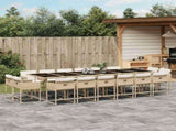 17 Piece Garden Dining Set with Cushions Beige Poly Rattan 3211426