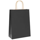 Paper Bags 250 pcs with Handles Black 26x12x35 cm 4101646