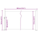 Retractable Side Awning 120 x 300 cm Red 45362